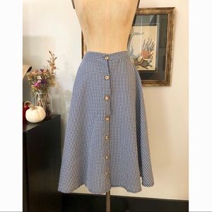 Nasty Gal blue gingham midi skirt